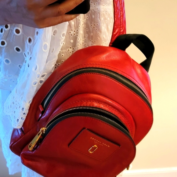 Marc Jacobs red leather backpack main image 6